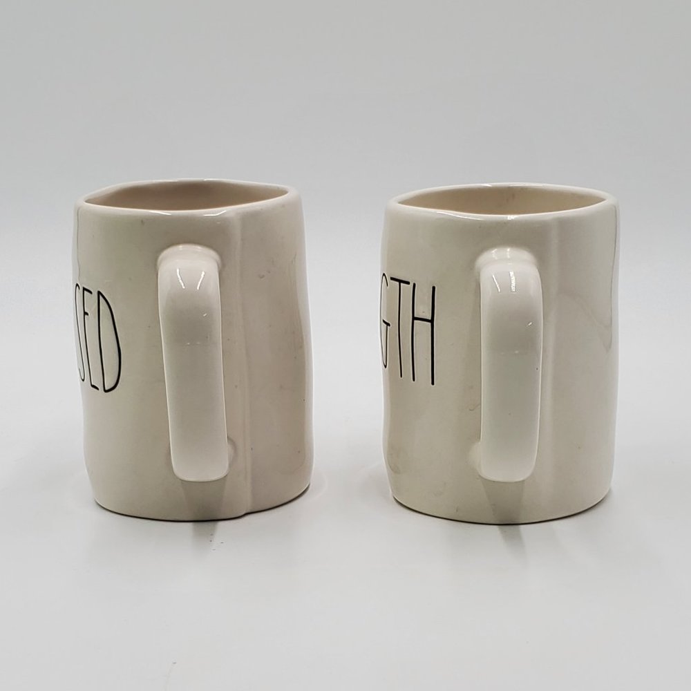 Rae Dunn Pottery Mugs “STRENGH” & “BLESSED” - Picture 4 of 14